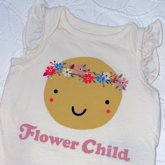 GAP Kids “Flower Child” Onesie AND Non-Skid Socks - Picture 2 of 9